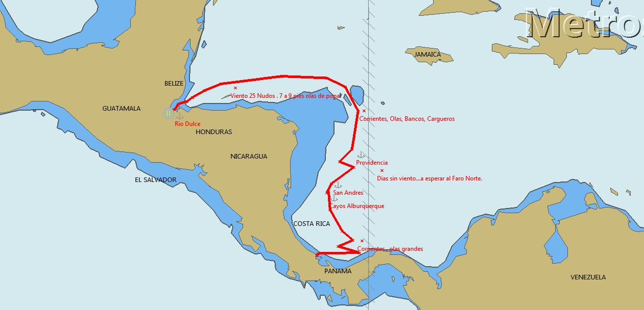 Planificación y registro de una travesía Panamá–Río Dulce